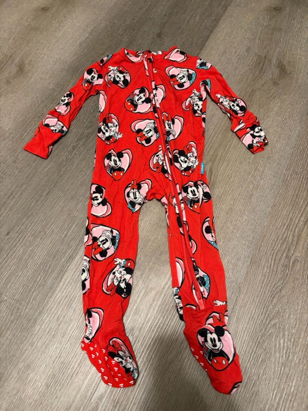 Posh peanut Disney Mickey&Minnie mouse zippy footie pajama 6-9months